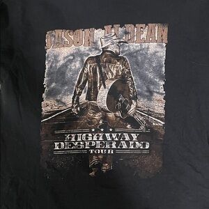 Black Graphic T-Shirt with Tour Print